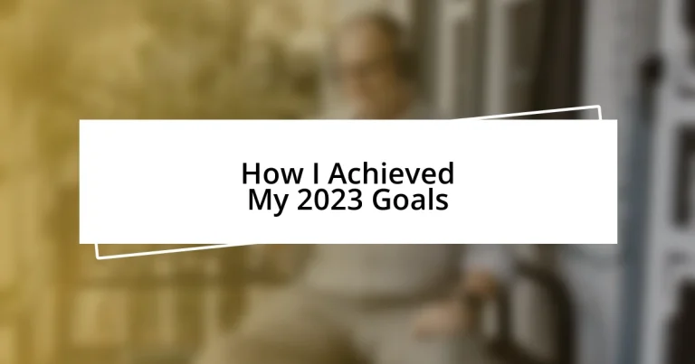 How I Achieved My 2023 Goals