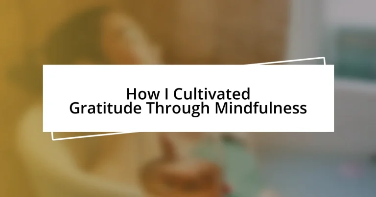 How I Cultivated Gratitude Through Mindfulness