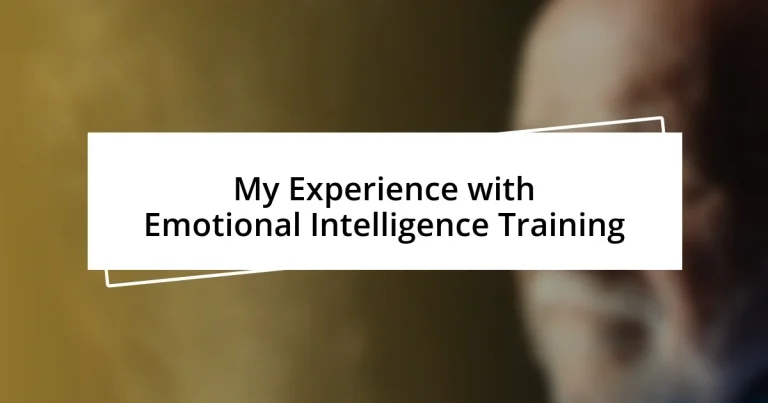 My Experience with Emotional Intelligence Training