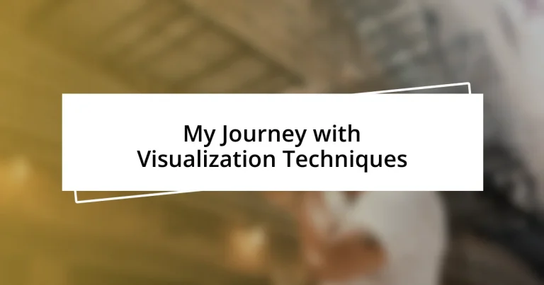 My Journey with Visualization Techniques