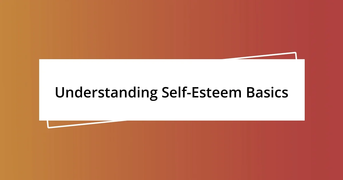 Understanding Self-Esteem Basics